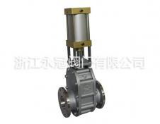 不鏽(xiu)鋼氣動陶(tao)瓷雙閘闆(pǎn)閥Z644TC